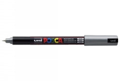 MARKER UNI POSCA PC1MRS N/POINT 0.7MM SILVER   G13078