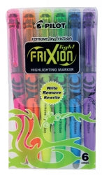 HIGHLIGHTER PILOT FRIXION LIGHT ERASABLE ASST WLT6   G13203