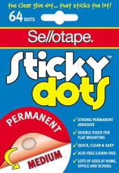 STICKY DOTS SELLO PERMANENT 64 DOTS 4SHT   G13326