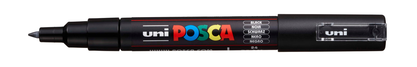 MARKER UNI POSCA PC-1MBK EXTRA FINE BULLET TIP BLACK   G13360