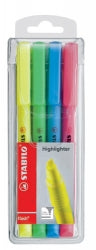 HIGHLIGHTER STABILO FLASH 555/4 ASST WLT4   G13898