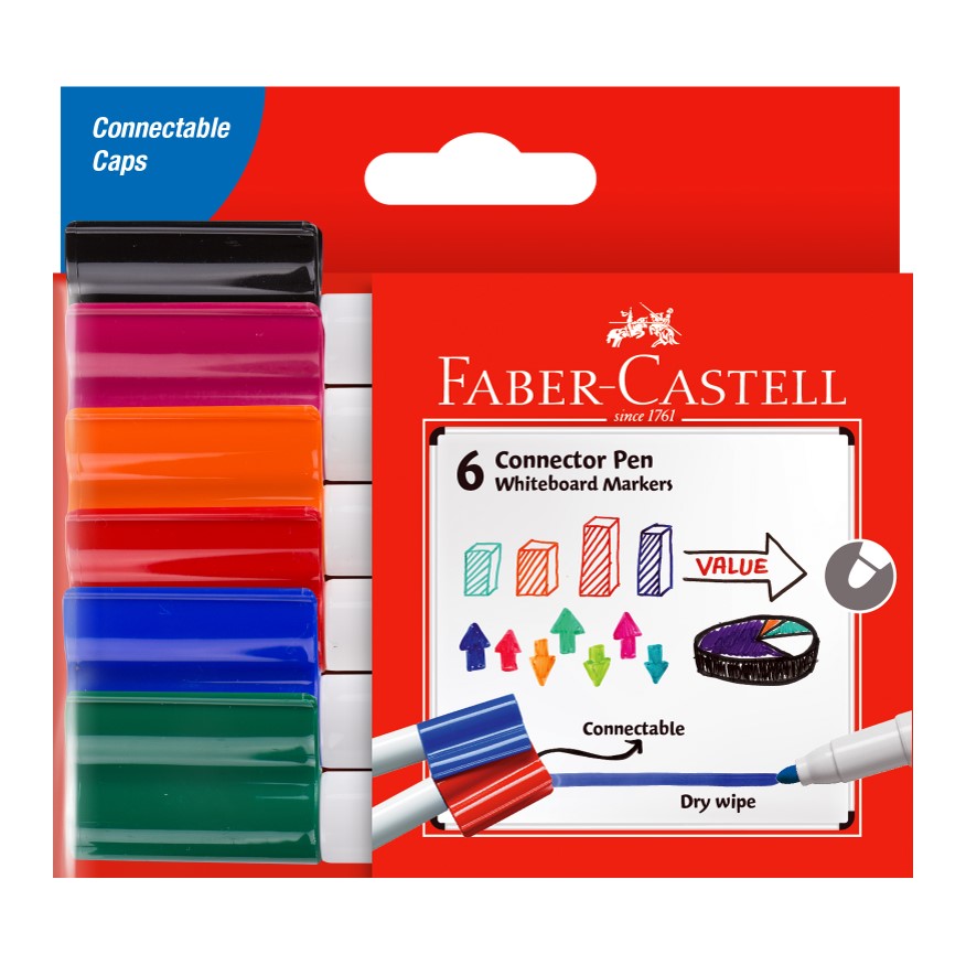 MARKER WHITEBOARD FABER-CASTELL CONNECTOR WLT6   G14119