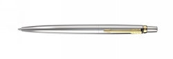 PEN PARKER BP JOTTER STAINLESS STEEL BLISTER PACK GOLD TRIM   G14889