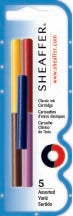 INK CARTRIDGE SHEAFFER SKRIP JB/BL/R/G/L H/SELL PK5   G15074