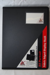 DISPLAY BOOK COLBY A4 FABRIC EDGE 20PG BLACK   G15535