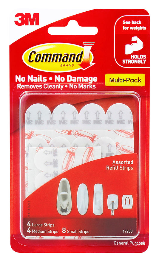 REPLACEMENT STRIPS COMMAND ADHESIVE 17200CL ASST SIZES   G15715