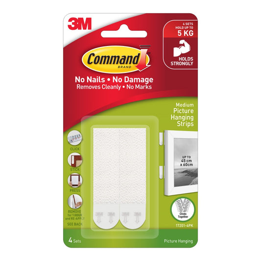 PICTURE HANGING STRIP COMMAND MEDIUM 17201 PK4 WHITE   G15716