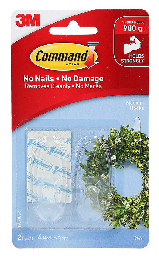 CLEAR HOOKS COMMAND MED ADHESIVE 17091CLR   G15724