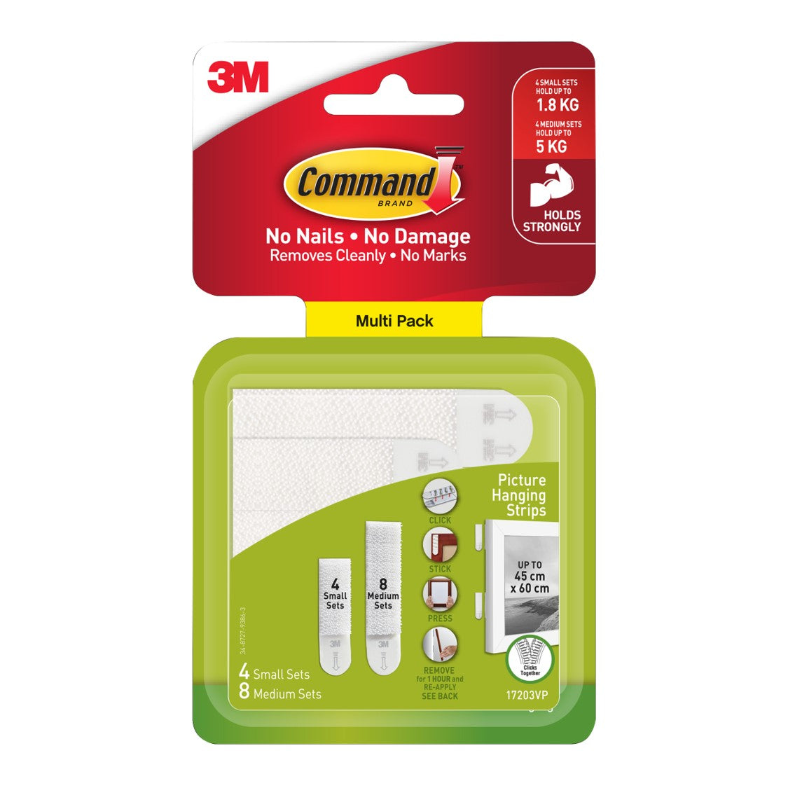 PICTURE HANGING STRIP COMMAND 4 SML 8 MED VALUE PACK 17203   G15727