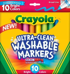 MARKER CRAYOLA ULTRA CLEAN WASHABLE BROADLINE BRIGHT COLOURS PK10   G16581