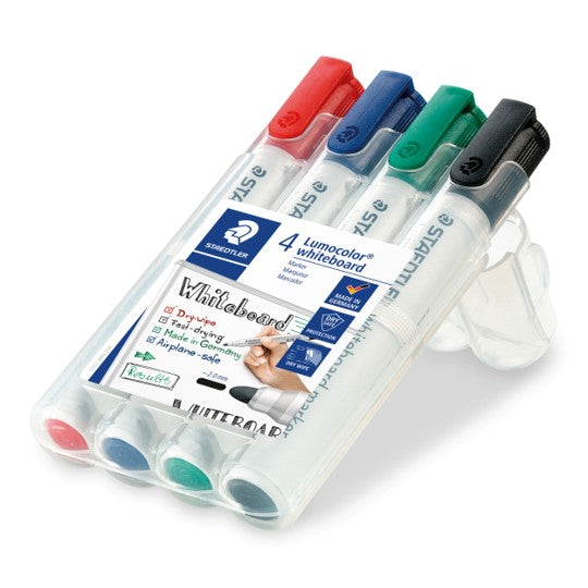 MARKER WHITEBOARD STAEDTLER 351 BULLET ASST WLT4   G17050