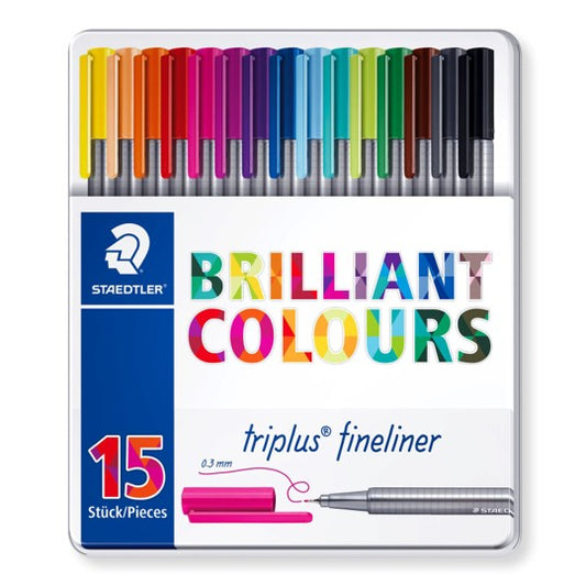 PEN STAEDTLER FT TRIPLUS FINELINER BRILLIANT COLOURS PK15   G17235