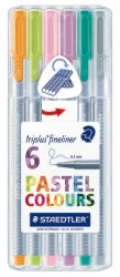 PEN STAEDTLER FT TRIPLUS FINELINER PASTEL COLOURS PK6   G17238