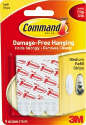 HOOK COMMAND REPLACEMENT STRIPS 17021P MEDIUM   G17565