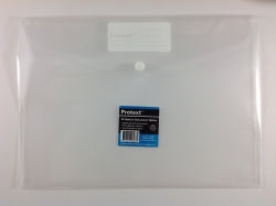 DOCUMENT WALLET PROTEXT A4 PP BUTTON CLOSURE CLEAR   G18473