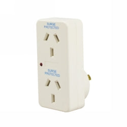 DOUBLE ADAPTOR ITALPLAST WITH SURGE PROTECTION   G18495