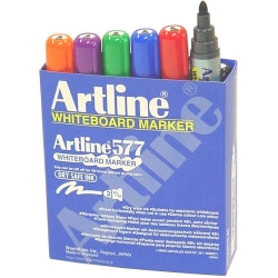 MARKER WHITEBOARD ARTLINE 577 3MM BULLET NIB ASST BX12   G19006