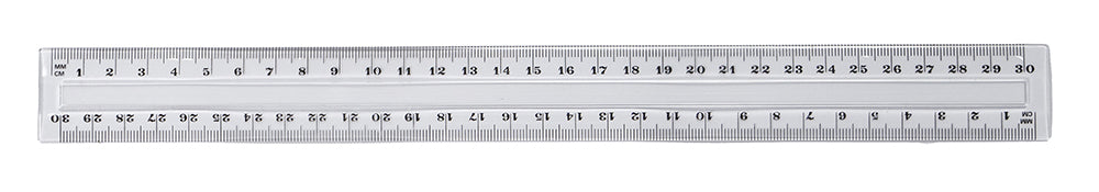 RULER GNS 30CM CLEAR PLASTIC SCHOOL   G20102