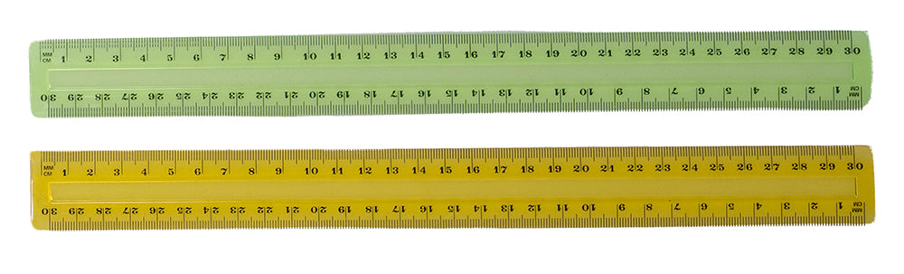 RULER GNS 30CM CLEAR PLASTIC TINTED   G20107