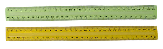 RULER GNS 30CM CLEAR PLASTIC TINTED   G20107