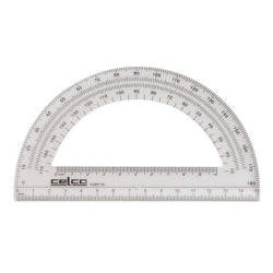 PROTRACTOR CELCO 15CM 180 DEG HALF CIRCLE CLEAR   G20130