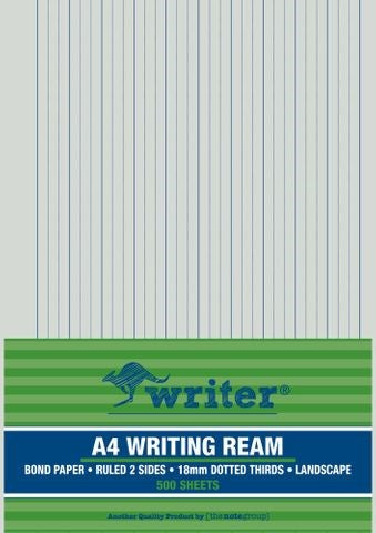 EXAM PAPER WRITER A4 18MM DOTTED THIRDS LANDSCAPE REAM 500   G20724