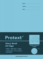 EXERCISE BOOK PROTEXT STORY QLD RULED YR1 + MARGIN 64PG   G20746