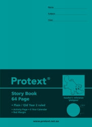 EXERCISE BOOK PROTEXT STORY QLD RULED YR2 + MARGIN 64PG   G20747