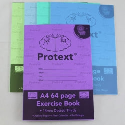 EXERCISE BOOK PROTEXT A4 PP 64PG 14MM DOTTED THIRDS + MARGIN LION   G20758