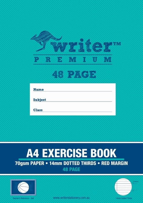 EXERCISE BOOK WRITER PREMIUM A4 14MM DOTTED THIRDS + MARGIN BALL 48PG   G20773