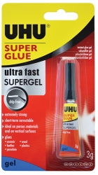 GLUE UHU SUPER GLUE ULTRA FAST GEL 3GM   G21713