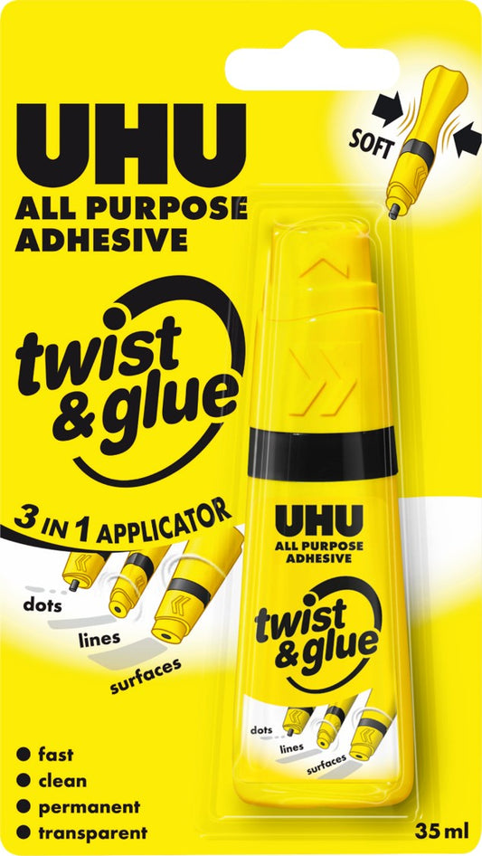 GLUE UHU TWIST & GLUE ALL PURPOSE 35ML CRD   G21734