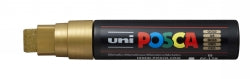 MARKER UNI POSCA PC17K 15MM BROAD CHISEL TIP GOLD   G22468