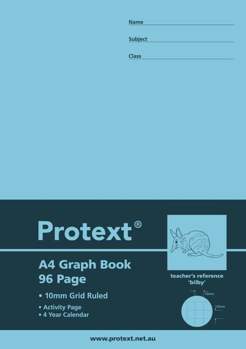 GRAPH BOOK PROTEXT PP A4 10MM 96PG BILBY   G22750