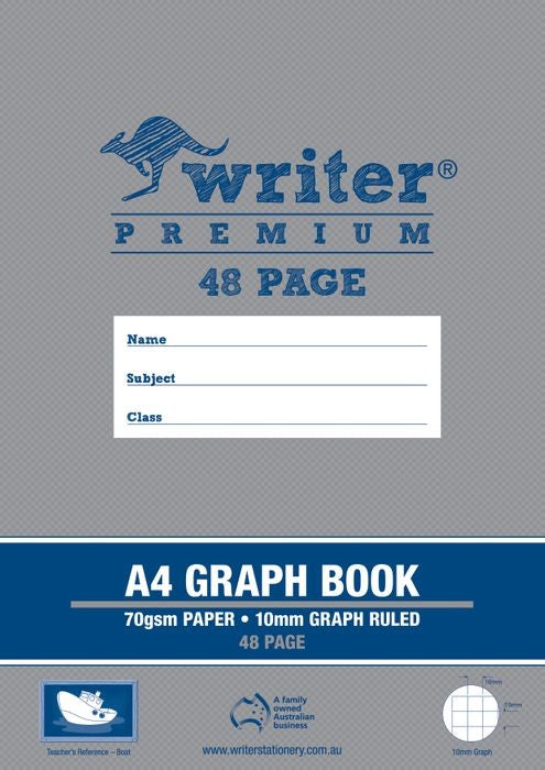 GRAPH BOOK WRITER PREMIUM A4 48PG 10MM BOAT   G22751