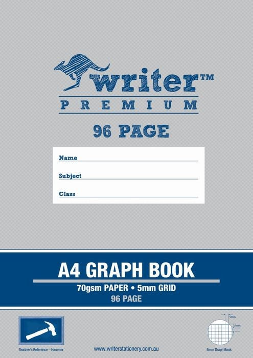 GRAPH BOOK WRITER PREMIUM A4 96PG 5MM HAMMER   G22754