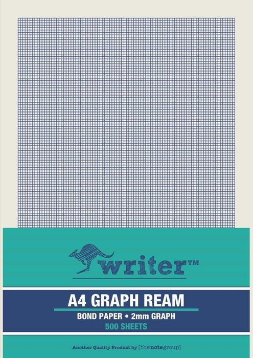 GRAPH PAPER WRITER A4 2MM PORTRAIT PK500   G22757