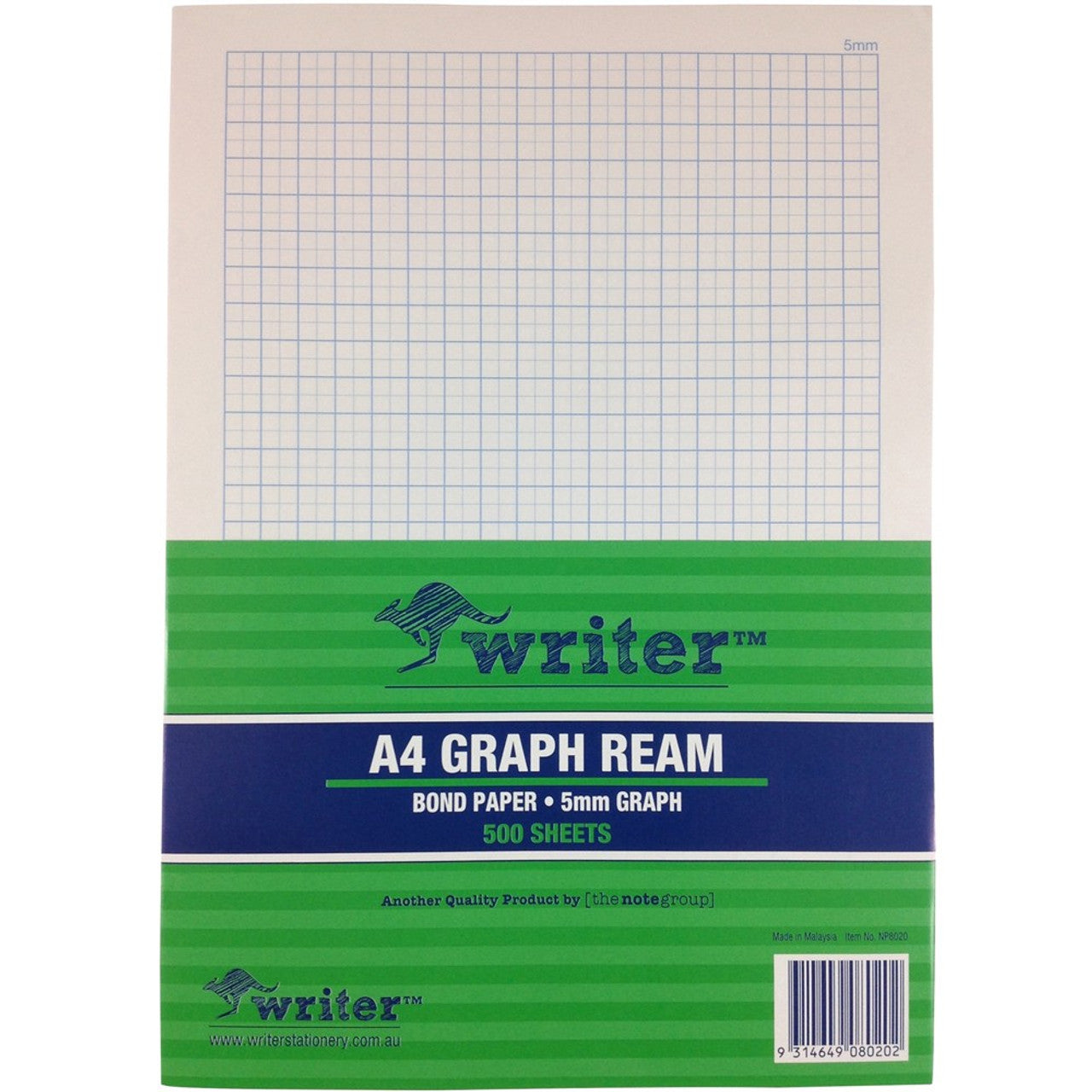 GRAPH PAPER WRITER A4 5MM PORTRAIT PK500   G22758