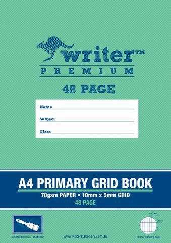 GRID BOOK WRITER PREMIUM A4 48PG PRIMARY PAINT BRUSH   G22765