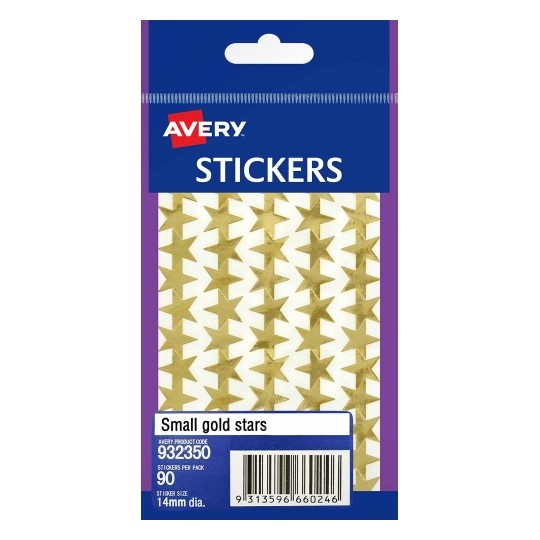 LABEL AVERY F/P STARS GOLD SML 932350   G23350