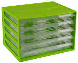 DOCUMENT CABINET ITALPLAST A4 5 DRAWER LIME   G24687