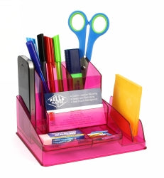 DESK ORGANISER ITALPLAST TRANSLUCENT PINK   G24702