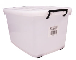 STORAGE BOX ITALPLAST 55LT WITH LID & ROLLERS   G24706