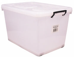 STORAGE BOX ITALPLAST 90LT WITH LID & ROLLERS   G24707