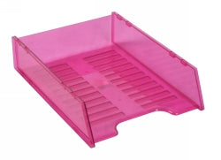 DOCUMENT TRAY ITALPLAST MULTIFIT TRANSLUCENT PINK   G24731