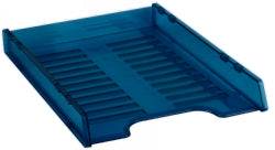 DOCUMENT TRAY ITALPLAST A4 SLIMLINE MULTI FIT TINTED BLUE   G24734