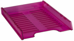 DOCUMENT TRAY ITALPLAST A4 SLIMLINE MULTI FIT TINTED PINK   G24735