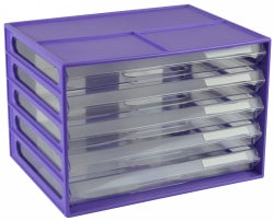 DOCUMENT CABINET ITALPLAST A4 5 DRAWER GRAPE   G24751