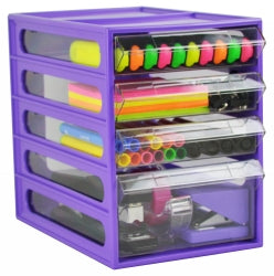 OFFICE ORGANISER ITALPLAST 4 DRAWER GRAPE   G24756