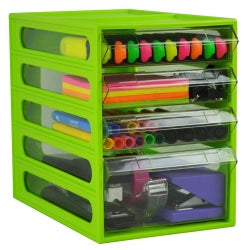 OFFICE ORGANISER ITALPLAST 4 DRAWER LIME   G24757